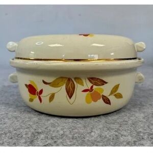 Elegant Floral Ceramic Casserole with Lid